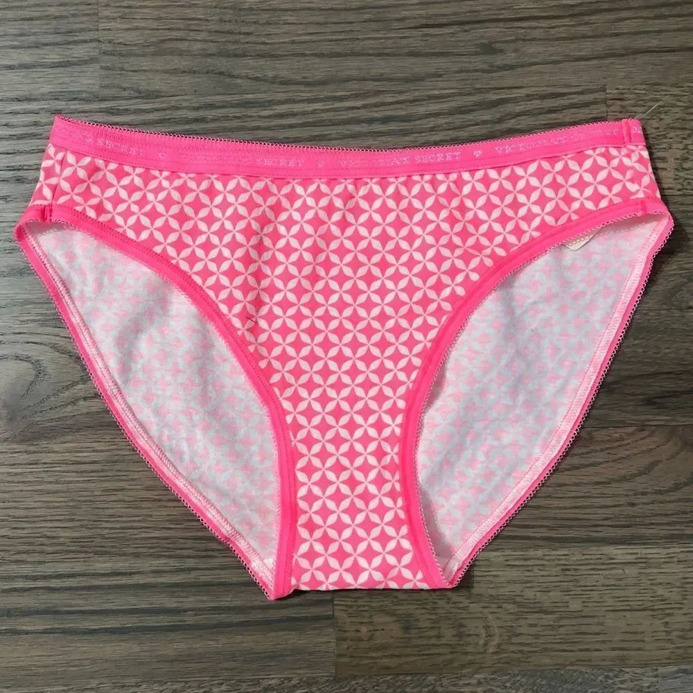 Victorias Secret Stretch Cotton Bikini Panty Pink Small new